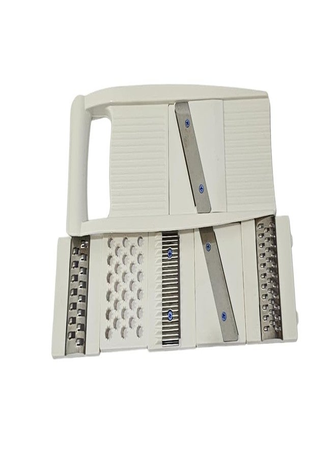 Ervio Vegetable Slicer with Stainless Steel Blades | 6-in-1 Multi-Purpose Kitchen Cutter & Chopper | Adjustable Thickness Slicer, Rust-Free, Easy to Clean Vegetable Dicer & Grater Tool (Silver) - Image 3